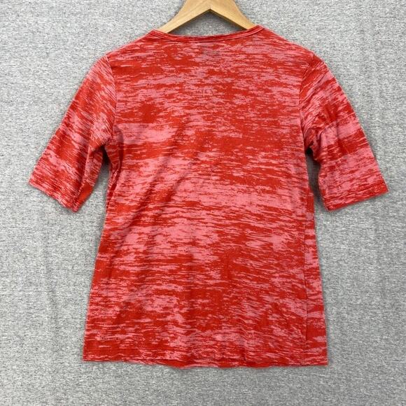Sledge Burnout Shirt Womens Small Red Tee 3/4 Sleeve V Neck Made In USA - Picture 3 of 9
